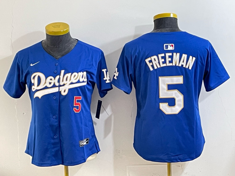Women Los Angeles Dodgers 5 Freeman blue Nike NFL 2025 jersey 003